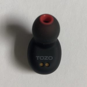 Tozo T10 wireless earbud front with tip
