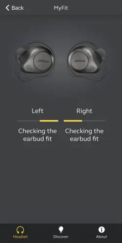 Jabra Elite 85t sound plus app fit test