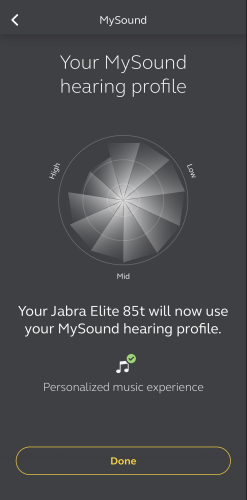 Jabra Elite 85t sound plus app customized mysound profile