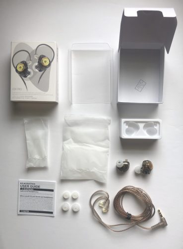 KZ EDX Pro earbuds out of the box