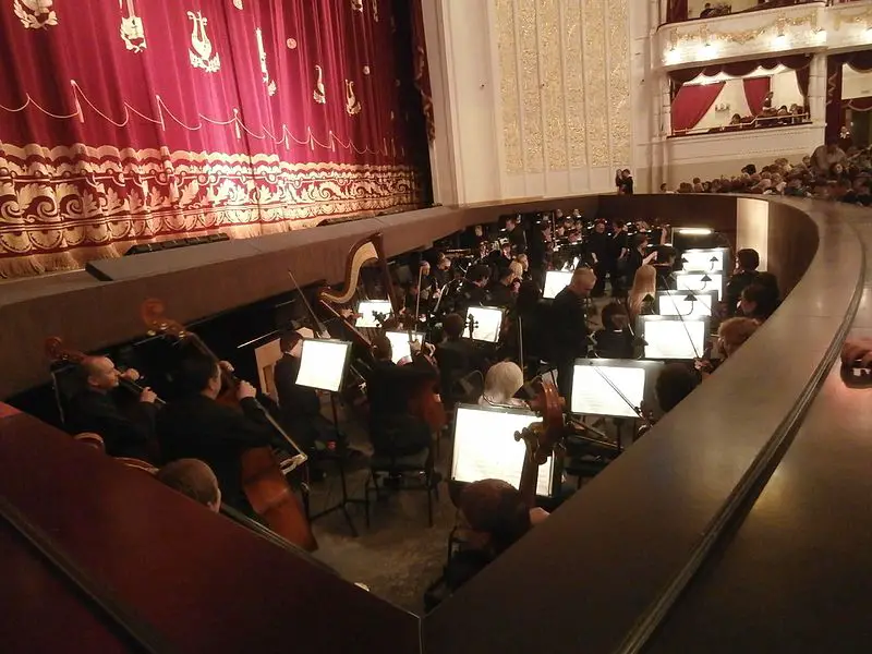 example of an orchestra pit section at traditional concert venue