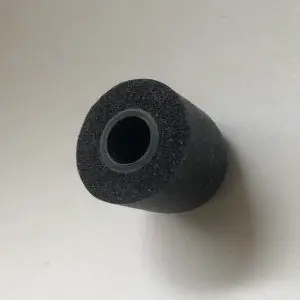 example of a standard foam earbud tip back side