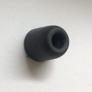 example of a standard foam earbud tip front side