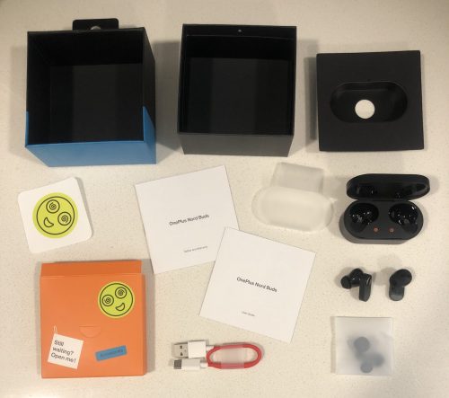 OnePlus Nord Buds true wireless earbuds out of the box included accessories