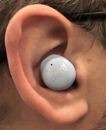 QCY T17 wireless earbud in ear fit