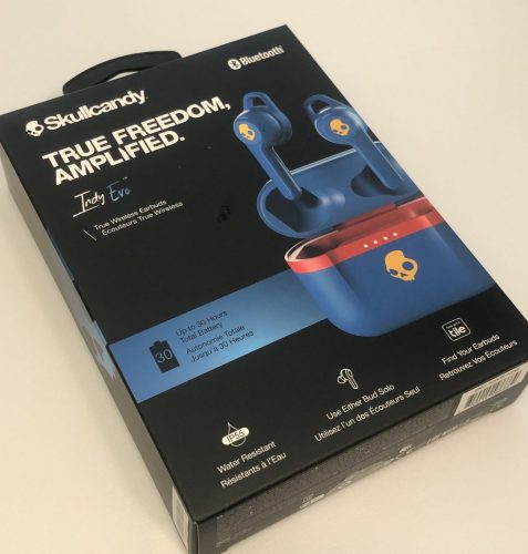 Skullcandy Indy Evo wireless earbuds box on arrival