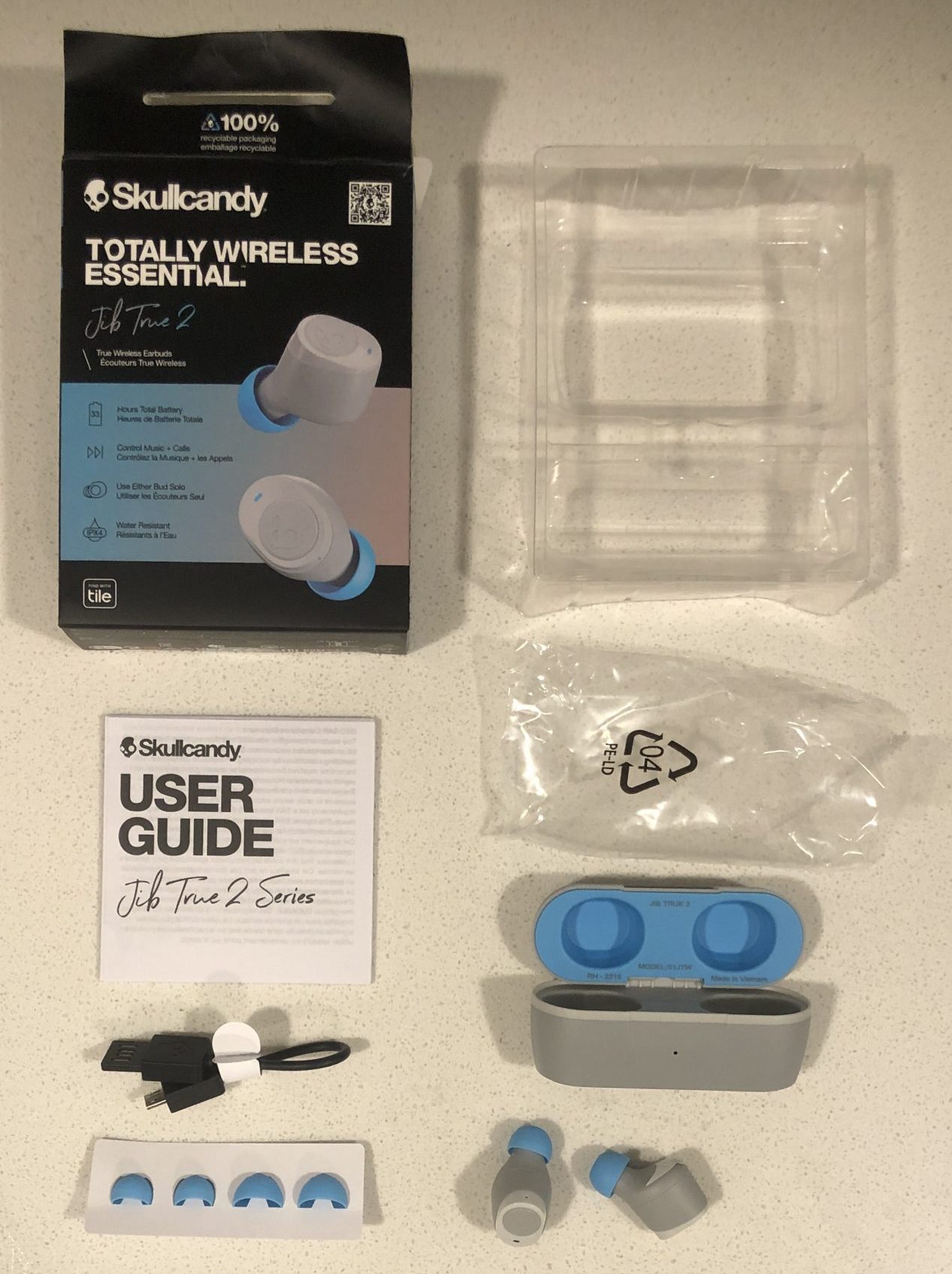 Skullcandy Jib True 2 wireless earbuds included contents and accessories