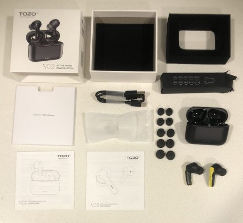 Tozo NC2 contents and included accessories out of the box