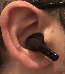 TOZO NC2 earbud in ear fit