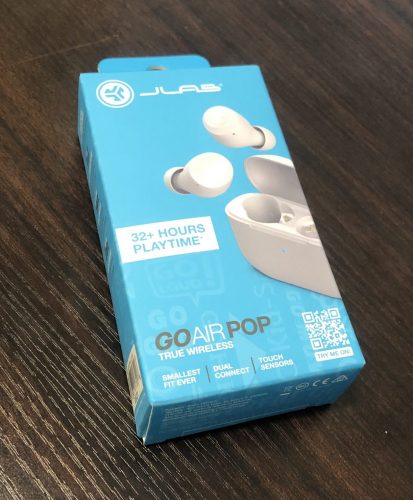 JLAB Go Air Pop earbuds box on arrival