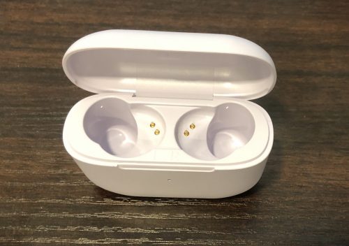 JLAB Go Air Pop charge and carry case open inside