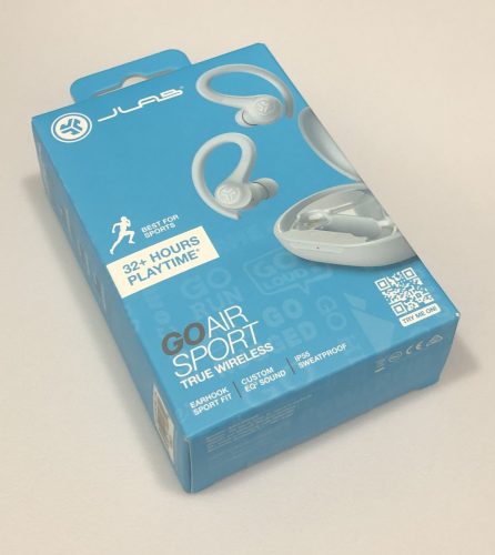 Jlab Go Air Sport wireless earbuds box on arrival