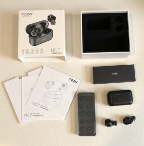 TOZO NC7 2022 out of the box included accessories