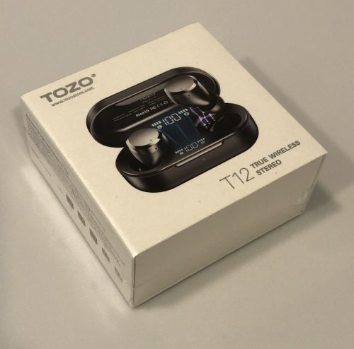 TOZO T12 2022 wireless earbuds box on arrival