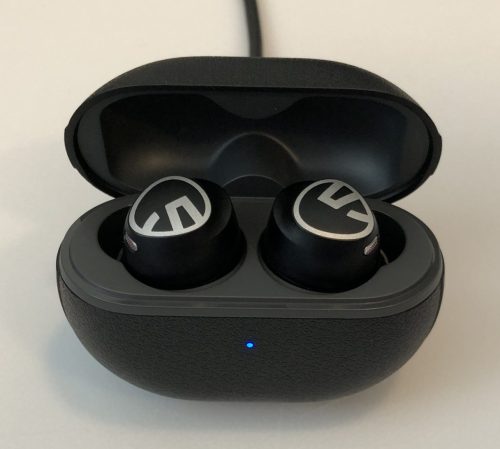Soundpeats Free2 Classic earbuds plugged in and charging up