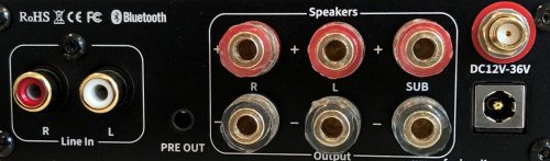 Fosi BT30D Pro back panel input terminals