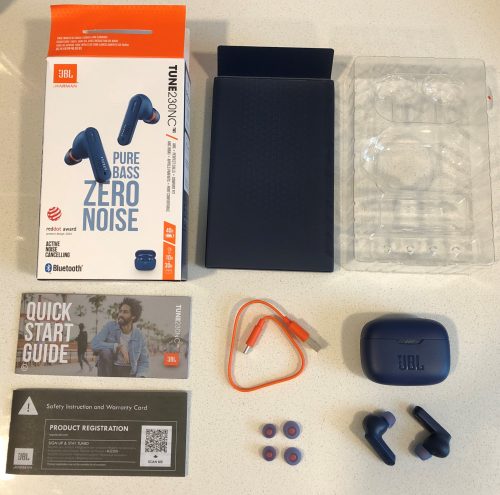 JBL Tune 230NC out of the box accessories