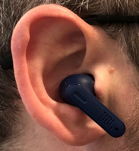 JBL Tune 230NC earbud in ear fit