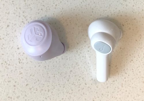 JLab GO Air Pop vs Soundcore Life P2i earbud back