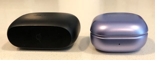 Jabra Elite 85t vs Samsung Galaxy Buds Pro case side