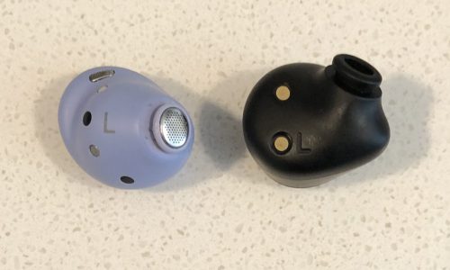 Jabra Elite 85t vs Samsung Galaxy Buds Pro earbud front