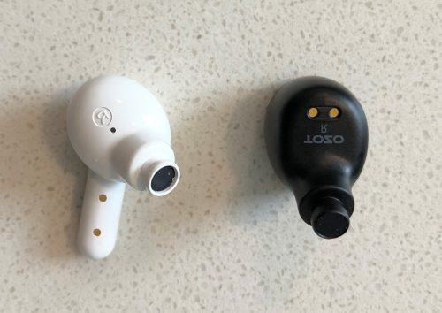QCY T13 vs TOZO T6 earbud front