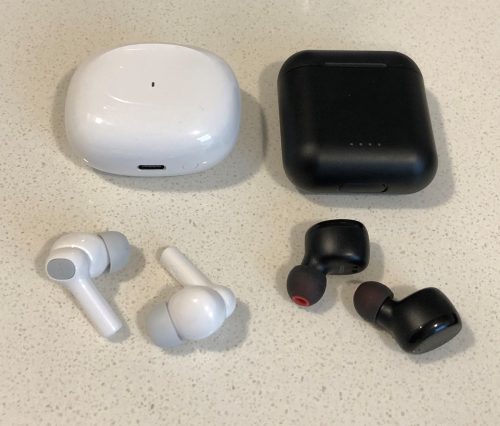 Soundcore Life P2i vs TOZO T6 wireless earbuds and case