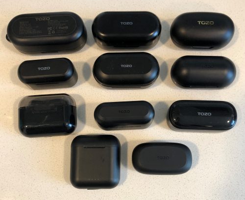My TOZO earbud collection as of April 2023