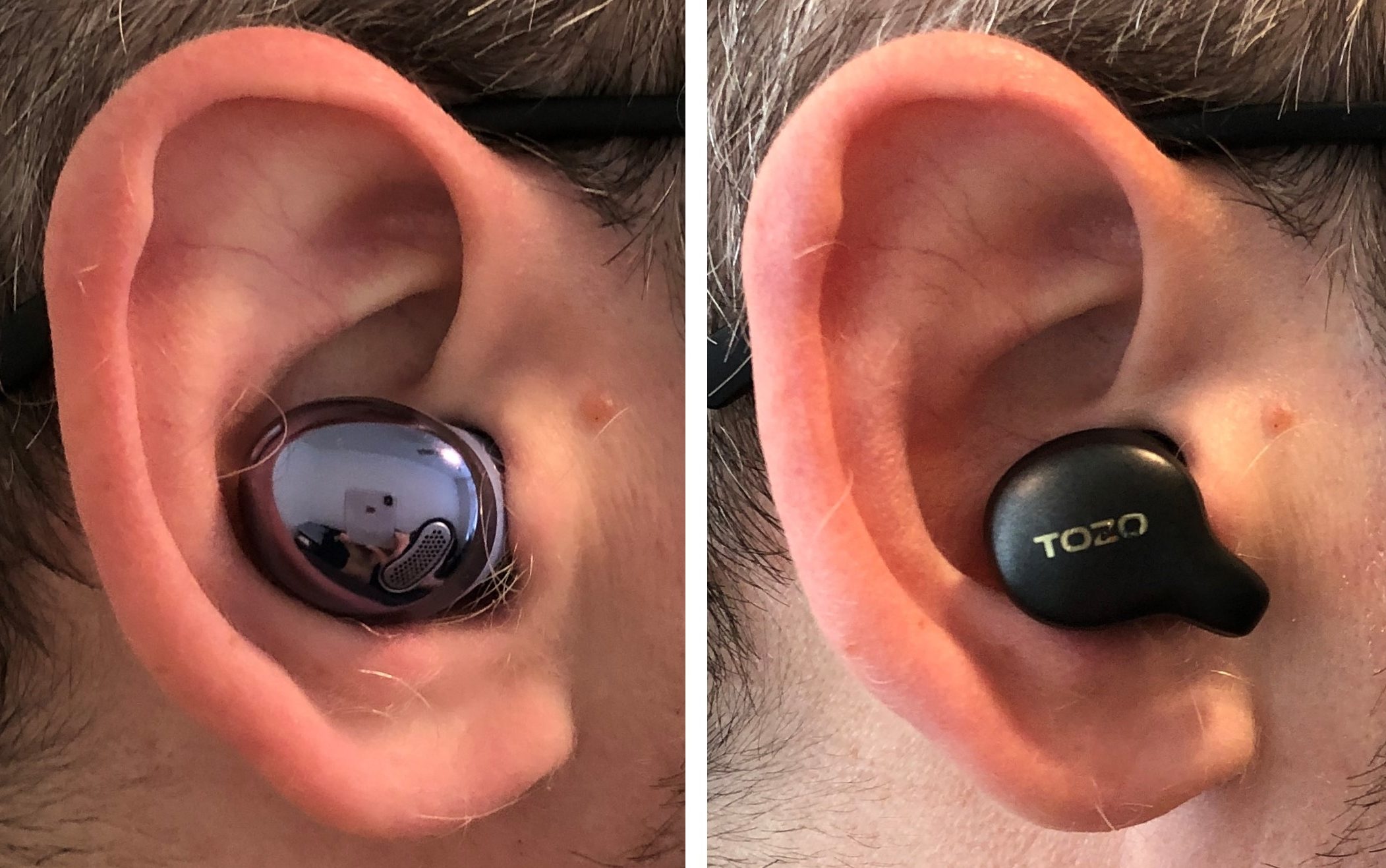 Galaxy Buds Pro vs Golden X1 earbud in ear fit
