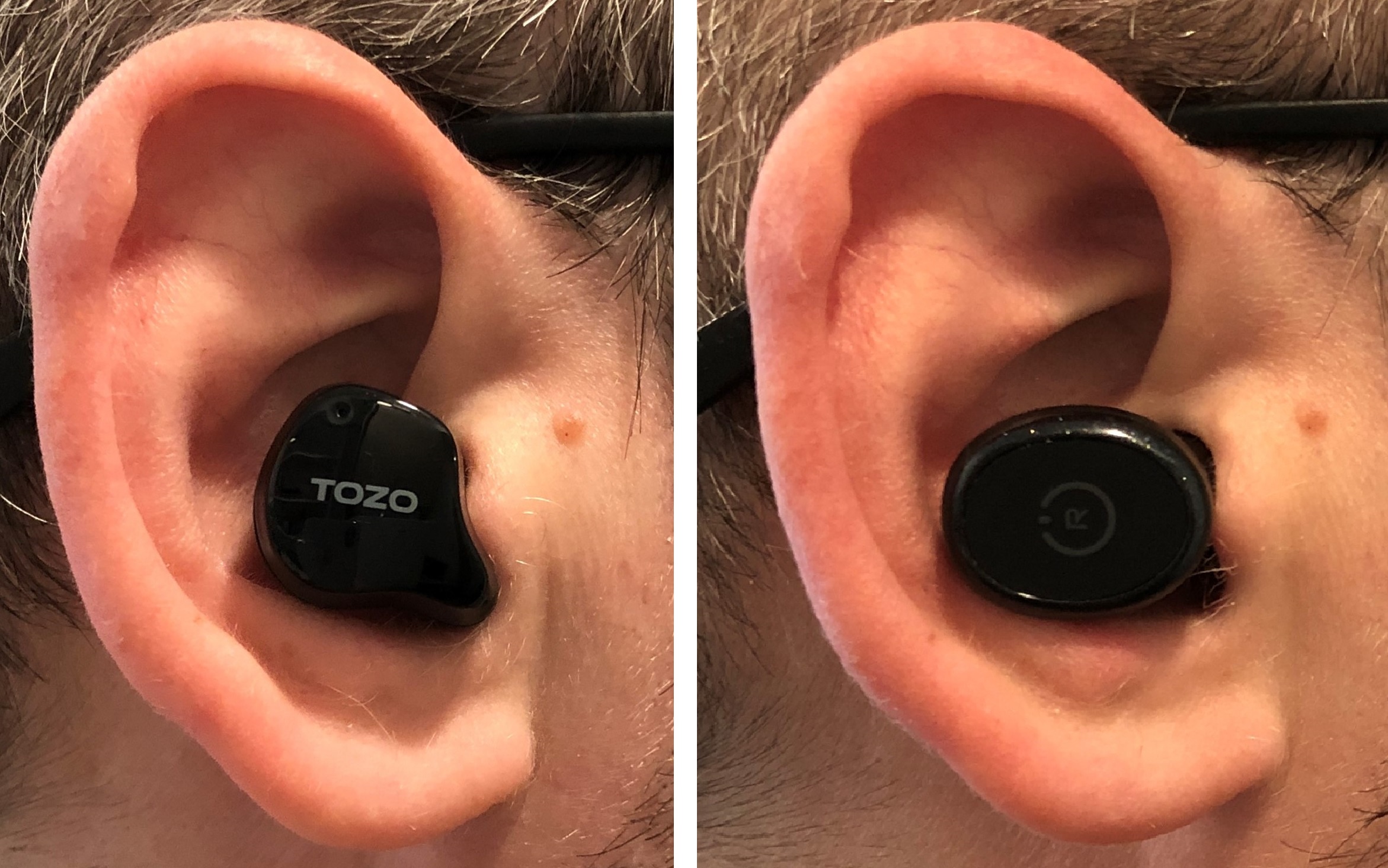 TOZO Crystal Buds vs T6 in ear fit