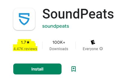 SoundPEATS EQ APP bad Reviews