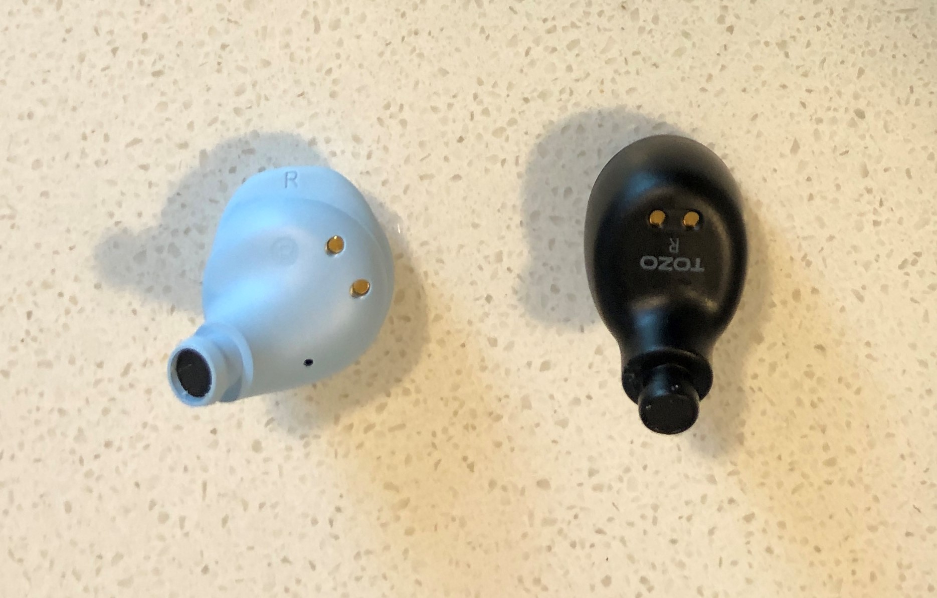 QCY T17 vs TOZO T6 earbud front