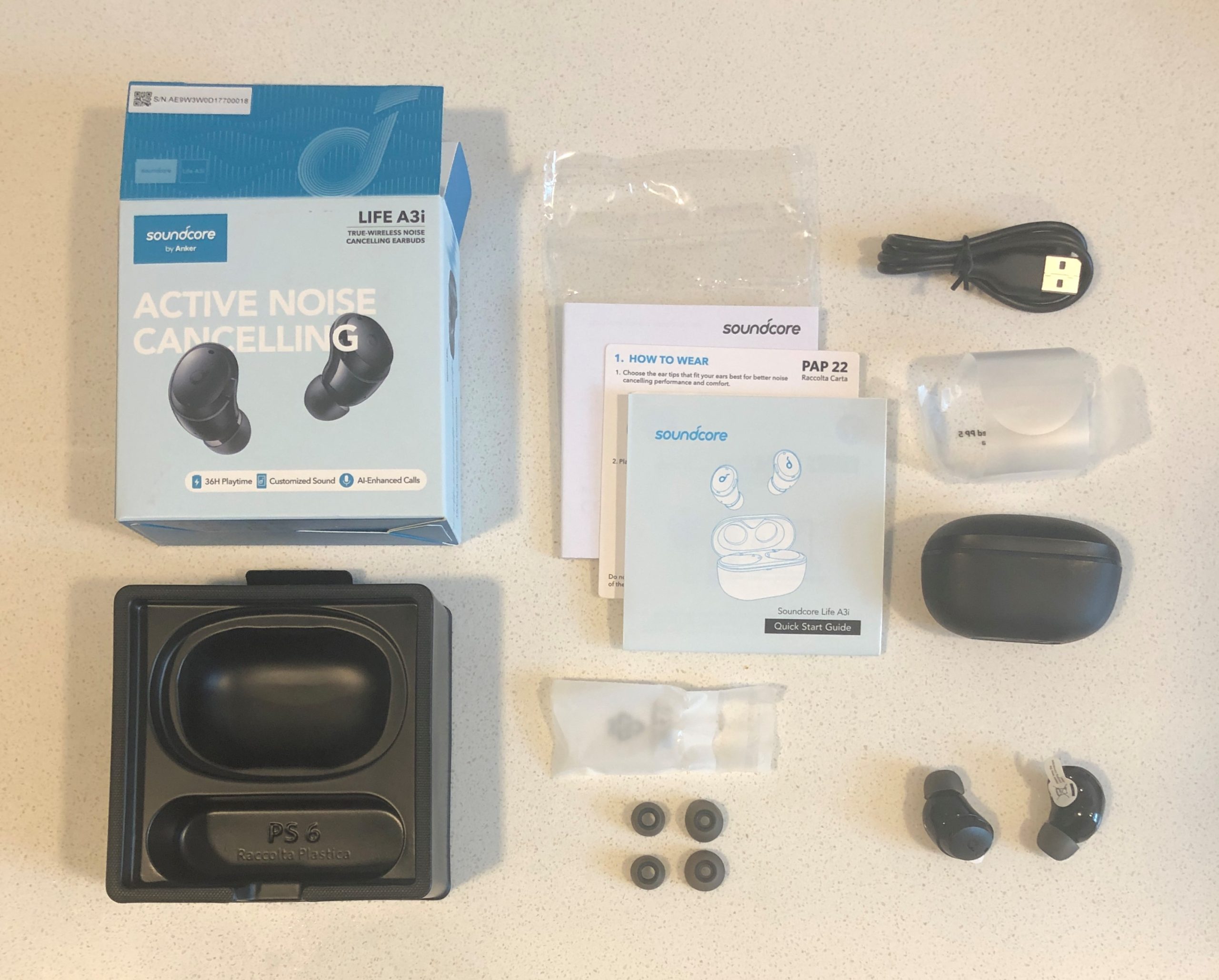 Soundcore Life A3i included accessories