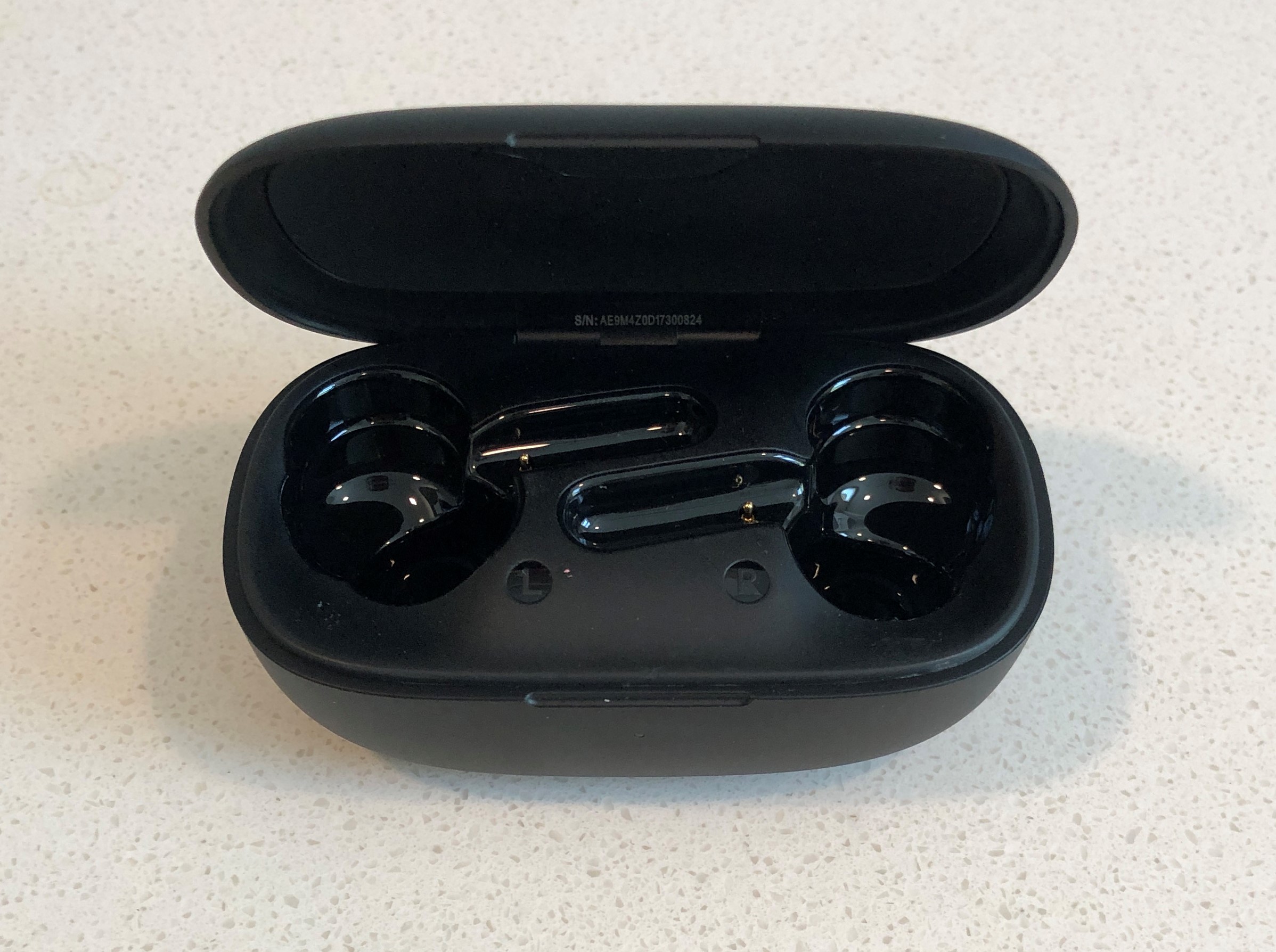 Soundcore Life P2 charging and carrying case open inside view