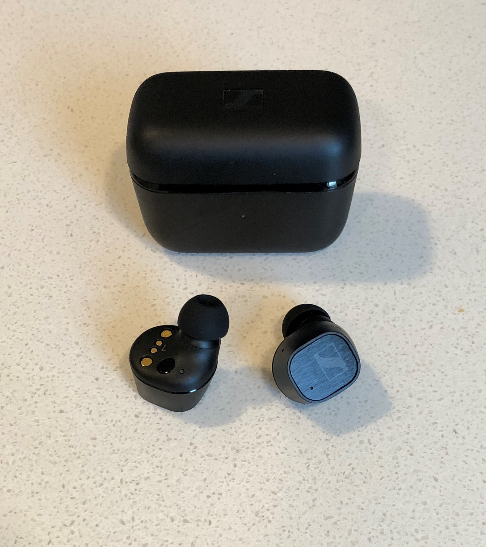 Sennheiser CX Plus charging case and wireless earbuds