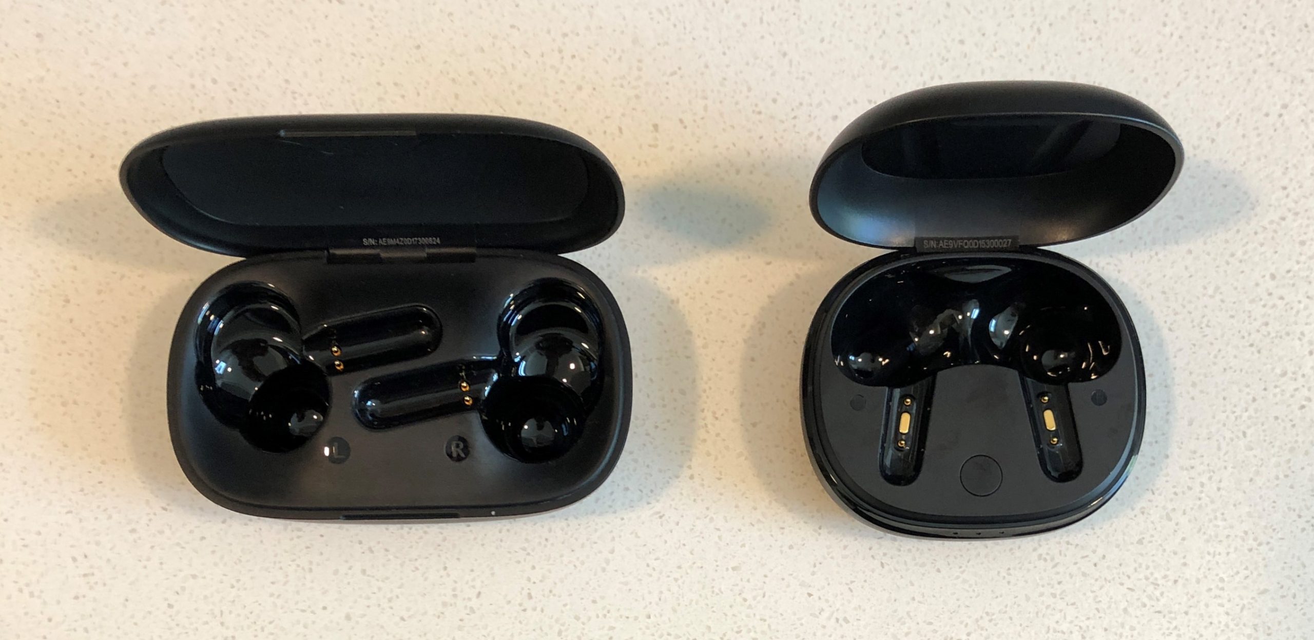 Soundcore Life P2 vs Life P3 charging and carrying case open inside