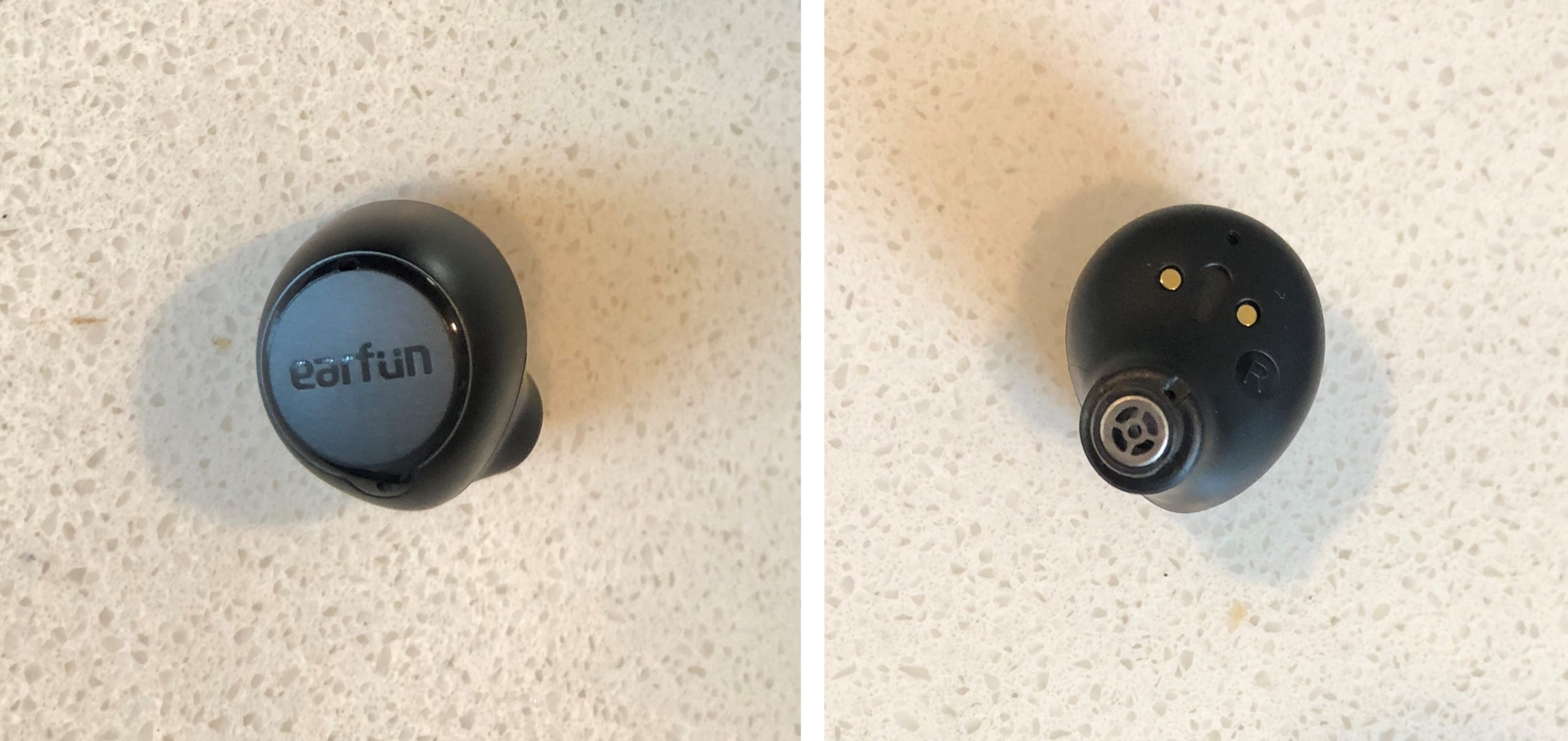 EarFun Free 2S earbud front and back