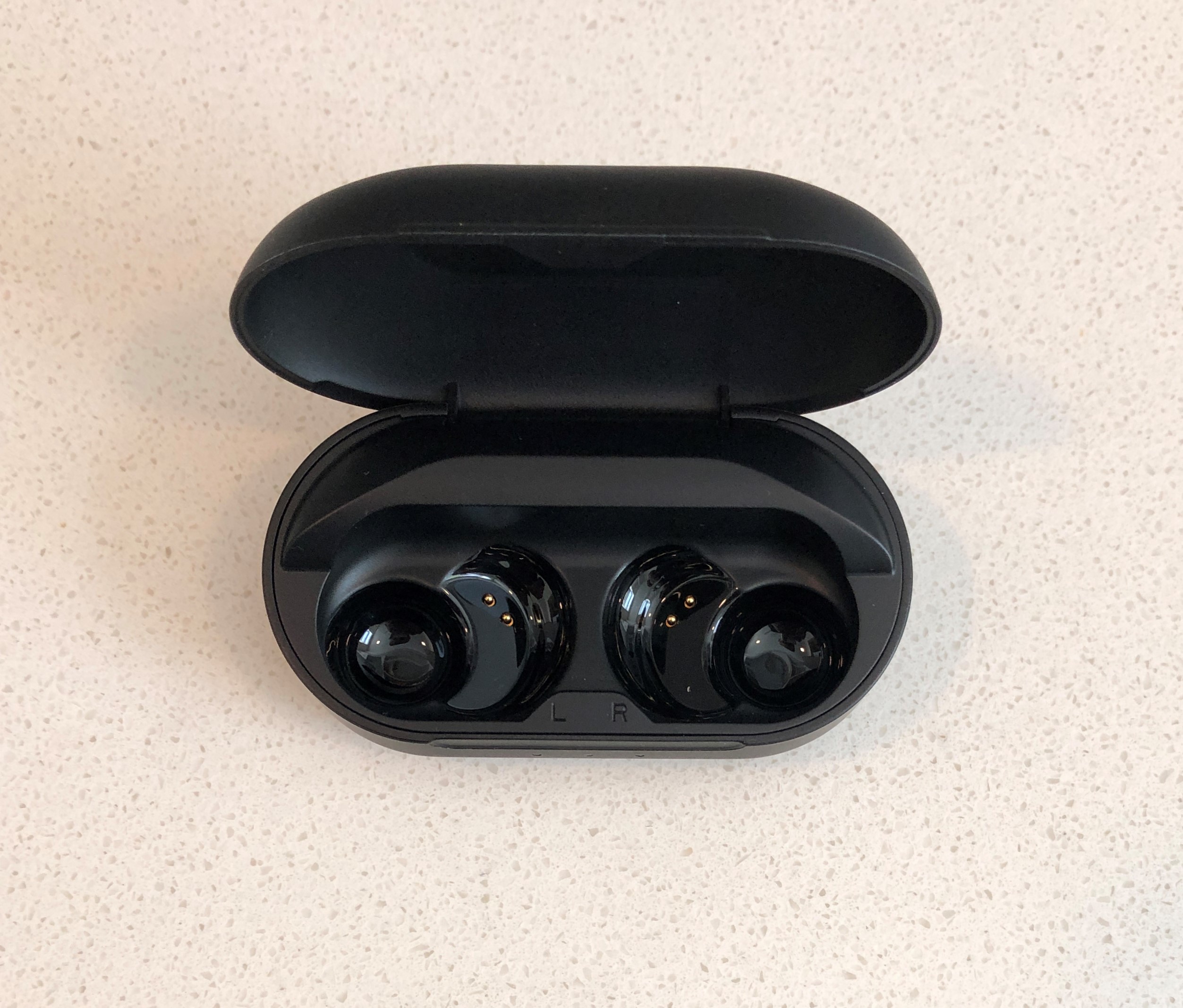 JLab JBuds Air Pro charging and carrying case inside