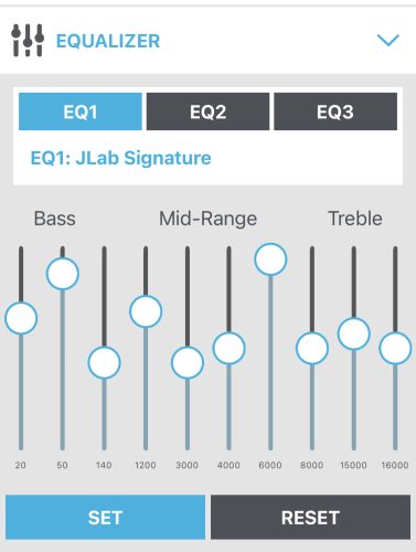 JLab Signature Default EQ tuning