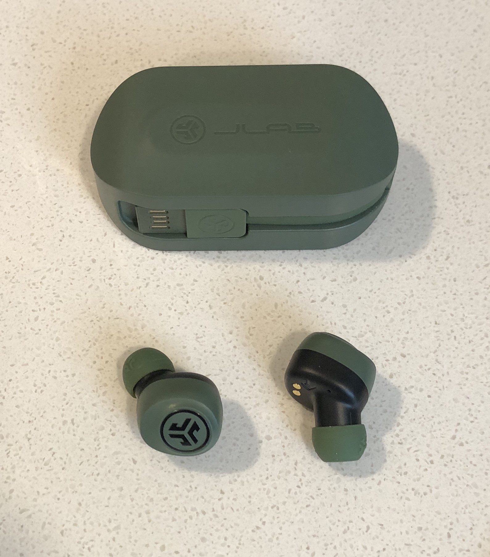 JLab GO Air case and earbuds