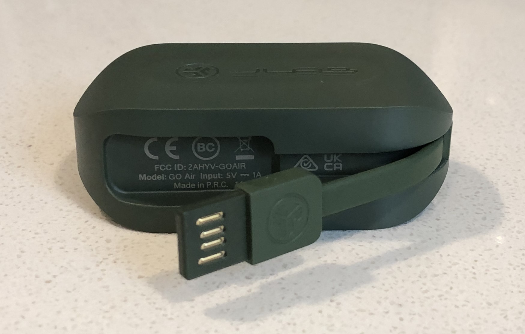 JLab GO Air charging case bottom