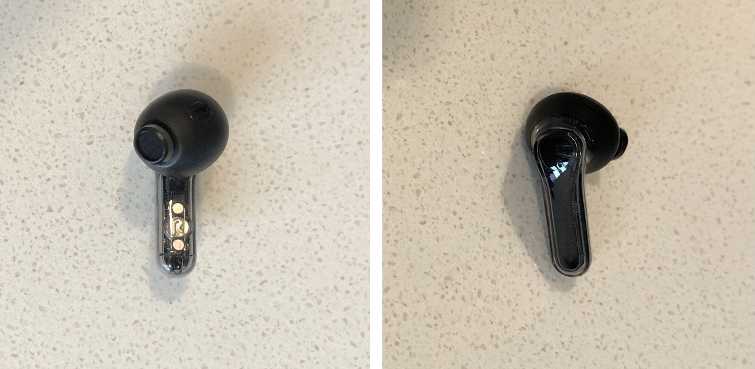 SoundPEATS Clear earbud front and back